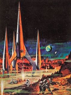 an image of a sci - fi movie poster with space shuttles and planets in the background