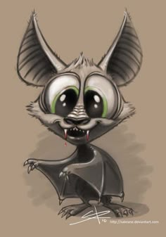 an image of a cartoon character with big eyes and large fangs on it's face