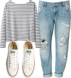 Boyfriend Jeans Kombinieren, Best Boyfriend Jeans, Tattered Jeans, Look Grunge, Jeans And Converse, White Converse, Converse Sneakers