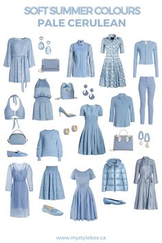 Soft Summer Blue Colour Palettes, Summer Mute Cool Tone Outfit, Summer Mute Fashion, Muted Summer Outfits, Soft Summer Fall Outfits, Soft Summer Outfits Inspiration