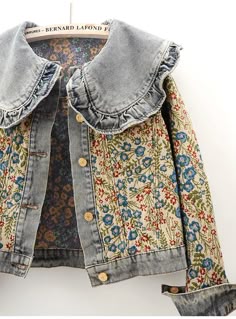 Fashion Women's Clothing, Shoes & Accessories | Vestes Novas Playful Luxury Outfit, Sewing Jackets For Women, Denim Jacket With Patches Diy, Embellished Denim Jacket Diy, Styling Jean Jacket, Vintage Denim Jacket Outfit, Fashion Designer Aesthetic, Vests Outfits, Denim Jacket Embroidery