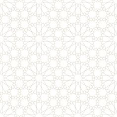 a white and beige geometric pattern with small stars in the middle, on a white background