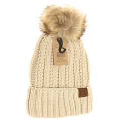 Stay warm all Winter in this super soft fuzzy lined fur pom! One Size. HAND WASH ONLY. Lay flat or hang to dry. 100% Soft Acrylic Cc Hat, Pom Hats, Cc Hats, Outerwear Women Winter, Base Layer Women, Cc Beanie, Winter Mittens, Baby Outerwear, Winter Shoes For Women