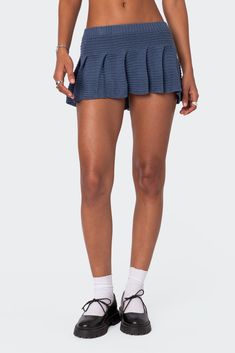 Kiera Pleated Knit Mini Skirt – edikted Blue Fitted Pleated Mini Skirt, Beach Mini Skirt With Pleated Details, Pleated Non-stretch Mini Skirt, Blue Pleated Cotton Mini Skirt, Pleated Mini Skirt With 4-way Stretch, Visionary Fashion, My Mobile Number, Swimwear Dress, Tube Top