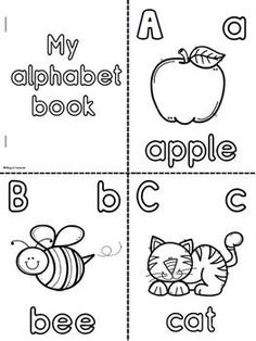 the alphabet worksheet for children with pictures of animals and letters on it, including an apple