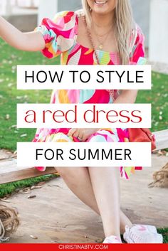 Turn heads this summer with short red dress outfits styled to perfection. Discover how to accessorize your ensemble for a floral and chic vibe. Dress Outfits For Summer, Short Red Dress Outfit, Red Dress Outfits, Style Red Dress, Red Dress Casual, Red Fitted Dress, Sundress Outfit, Red Sundress