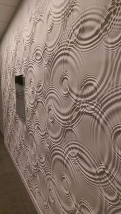 an image of a wall that looks like it has wavy lines on it