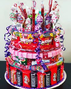 a cake made out of candy and candies