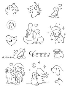 some cute drawings on the back of a sheet