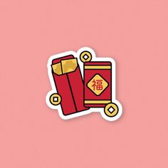 Red Envelope Vinyl Sticker - Ni De Mama Chinese - Inspired Clothing | , Chinese Stickers Aesthetic, Hongbao Design, Chinese New Year Sticker, Chinese Stickers, New Year Doodle, Ang Bao, Free Films, Red Packet, Red Envelope