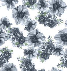 black and white flowers on a white background