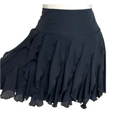 New, Never Worn, Excellent Condition. Color: Black Size: 2 Beautiful Inc 100% Silk Ruffle Mini Skirt! Dropped Wide Waist. Vertical Ruffles. Side Zipper Closure. Fully Lined. Fabric Looks & Feels Like A Silky Chiffon Like Material! So Soft And Flowy! Amazing Movement! Ruffles & Frills Move With Every Twist & Turn! ;) Perfect For Salsa Dancing! Looks Fabulous With Heels! Super Sexy, Very Figure Flattering And Chic! Ruffle Mini Skirt, Salsa Dancing, Wide Waist, Ruffle Skirt, Inc International Concepts, Side Zipper, Ruffles, Mini Skirt, Dancing