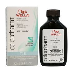 This extra mild formulation tones pre-lightened hair evenly, removing any remaining brass, gentle to the hair, extra mild toner. Great for toning pure double processed blondes. Wella Color Charm T18 toner eliminates unwanted yellow or copper hues with its blue-based formula. Liquidfuse technology effectively saturates the hair and ensures long lasting, professional results. FEATURES Extra-gentle toner Suitable for blond hair Eliminates yellow and orange tones Provides shine Vibrant, long-lasting T18 Toner, Teal Hair Dye, Toner For Blonde Hair, Paul Mitchell Hair Products, Lightened Hair, Medium Ash Blonde, Wella Hair Color, Wella Color Charm, Liquid Hair