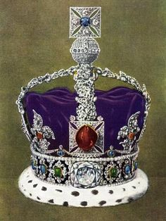 a purple and silver crown with jewels on it