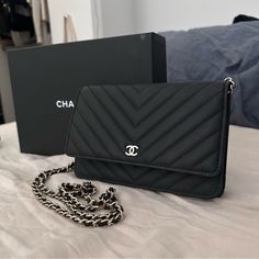 Authentic Chanel Wallet On Chain In Matte Black Caviar With Gold Hardware. Comes With Original Box, Camilla, And Authenticity Card. In Pristine Condition & Never Used. Please Note That There Is A Small Dent From The Zipper Due To Storage I Am The Original Owner. Purchased At Galeries Lafaytte Haussmann In 2019. Open To Offers Luxury Leather Wallet On Chain For Parties, Luxury Travel Wallet With Chain Strap, Classic Black Wallet With Chain Strap, Elegant Everyday Luxury Wallet On Chain Clutch, Classic Black Wallet On Chain, Luxury Everyday Wallet On Chain Clutch, Luxury Everyday Clutch Wallet On Chain, Designer Clutch Wallet For Everyday Use, Evening Wallets With Chain Detail