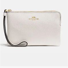 Nwt Coach Wristlet Wallet White. White Coach Wallet, Elegant Rectangular Coin Purse With Wrist Strap, Classic Everyday Clutch With Wrist Strap, Classic Travel Wristlet Pouch, Elegant Wallet With Wrist Strap In Pouch Shape, Elegant White Coin Purse For Everyday, Elegant Clutch With Wrist Strap, Classic Pouch Wristlet For Daily Use, Classic Clutch Wristlet For Travel