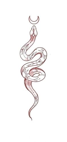 a drawing of a snake with the tail curled up and eyes closed, on a white background