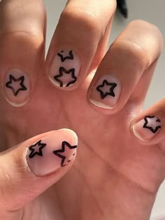 Paznokcie Hello Kitty, Stars Nails, Star Nail Designs, Mens Nails, Punk Nails, Smink Inspiration, Grunge Nails