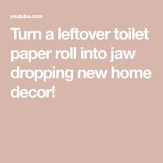 the text reads turn a leftover toilet paper roll into jaw dropping new home decor