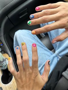 Fun Nail Designs For Short Nails, Stubby Nail Designs, Cool Nail Inspo Short, Masc Short Nail Designs, Short Nails Masc, Nail Designs Indie, Men Painted Nails Aesthetic, Lesbian Nails Acrylic Two Short