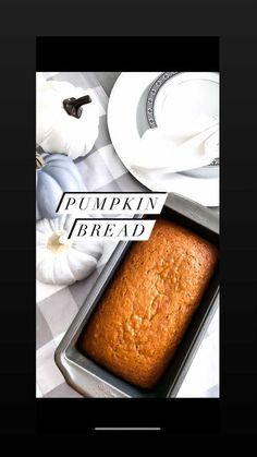 a loaf of pumpkin bread sitting on top of a pan