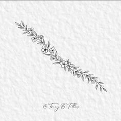 a line drawing of flowers and leaves with the words tiny b floss on it