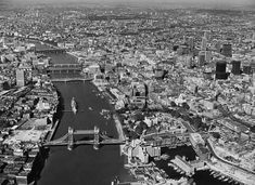 an aerial view of the city and river thames in london england taken from the air