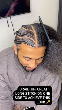 Inspo look from @thebrimarieway 🔥6 stitch braids 📍Phoenix, Az ————————— #saveforlater • • • #lovedbyloni #stitchbraids #mensbraids… | Instagram French Braids Men Black, Six Cornrows Braids Men, Men’s Braided Hair Styles, Simple Mens Braids, Jumbo Braids Men, Boys Stitch Braids, Mens Straight Back Braids, Mens 4 Braids Hairstyles, Black Man Twists