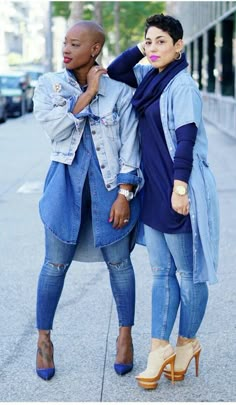 Noracora Fashion, All Denim Outfits For Women, Looks Total Jeans, Denim Party, Mimi G, Look Jean, Denim On Denim, Curvy Girl Fashion, Weekend Wear