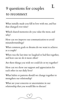 Questions For A Healthy Relationship, Anniversary Reflection Questions, Couple Reconnection Questions, Couple Reflection Questions, Questions For Relationship Growth, Marriage Reflection Questions, Healing Questions For Couples, Cute Relationship Questions, Questions For Deeper Connection