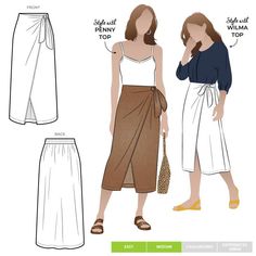 a woman's skirt and top sewing pattern