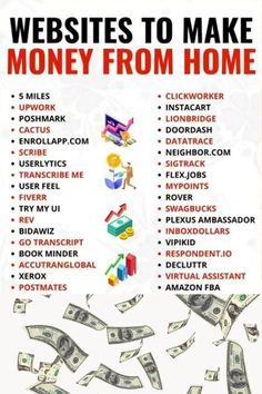 a poster with money flying out of it's back and the words website to make money from home