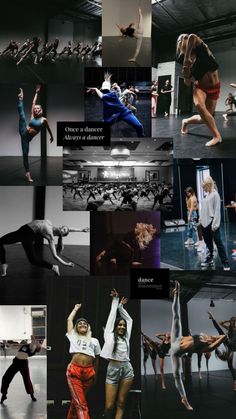 many different images of dancers in various poses and positions, all with their hands on their hips