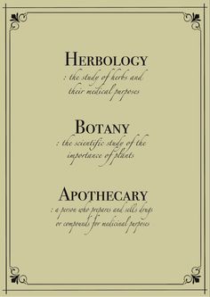 two different types of text in black and white with the words, herology, botany