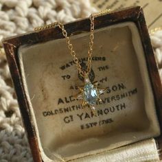 Magical Necklace, Surviving Summer, Gold Star Pendant, Blue Pendant Necklace, Blue Topaz Necklace, Birthday Idea, Star Pendant Necklace, Topaz Necklace, Vintage Inspiration