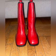 Brand New Red Asos Boots, Never Worn. True To Size Red Stacked Heel Boots For Winter, Asos Boots, Asos Shoes, Size 11 Heels, Red Boots, Shoes Brand, Shoes Heels Boots, Shoe Brands, Shoes Women Heels