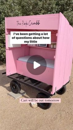 a pink cart with the words, i've been getting a lot of questions about how many things are in it