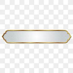 a white and gold frame with an empty area for the text on it, transparent background