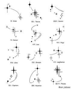 zodiac symbols and their meanings are shown in this diagram, which shows the various signs that indicate