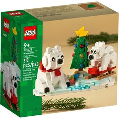 the lego polar bear christmas tree set is in its original box and it's ready to be assembled