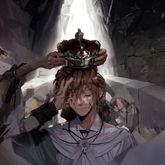 a person with a crown on their head