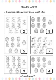 an easter themed worksheet for children to learn how to draw and paint eggs