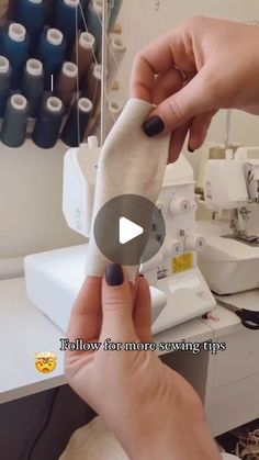 a person is sewing on a machine with the words follow for more sewing tips in front of them