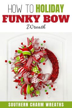 how to make a funky bow wreath for christmas