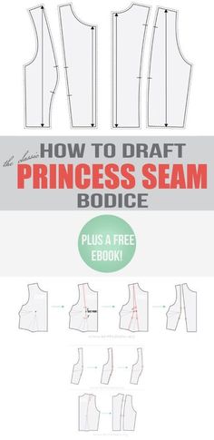 how to draw princess seams on the front and back