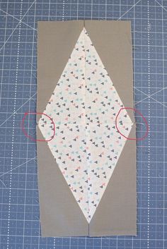 a piece of fabric with some red circles around it