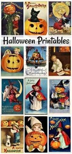 halloween printables with pumpkins and witches