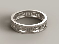 an intricately designed wedding band is shown in this 3d image, it looks like the inside of a ring