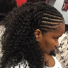 Natural Afro Hairstyles for Effortless Beauty Half Cornrow Hairstyles, Cornrow Braids Hairstyles, Cornrows Updo, Half Braided Hairstyles, Half Cornrows, Cornrow Braid Styles, Cornrow Braids, Cornrows Styles