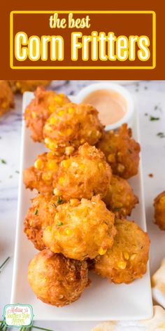 Corn Fritters Spicy Corn Nuggets, Jiffy Mix Corn Fritters Easy, Creamed Corn Fritters Recipe, Corn Appetizer, Corn Fritters Recipe, Corn Nuggets, Sweet Corn Fritters